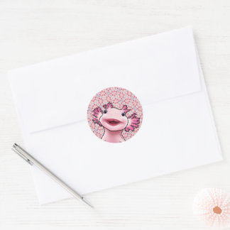 Sticker Rond Axolotl