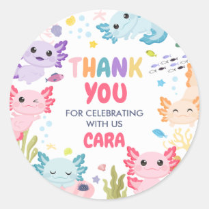 Sticker Rond Axolotl Alotl Fun Anniversaire