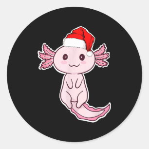 Sticker Rond Axolotl de Noël