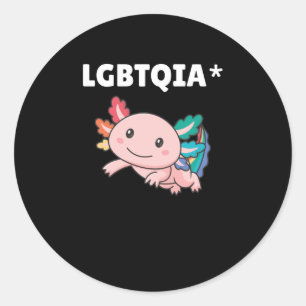 Sticker Rond Axolotl - Drapeau arc-en-ciel LGBT Pride