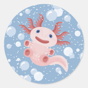 Sticker Rond Axolotl et la conception audacieuse de vecteur de
