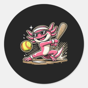Sticker Rond Axolotl jouant à Softll, Softll Player Sports Enfa