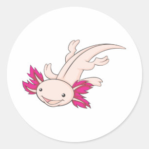 Sticker Rond Axolotl mexicain heureux
