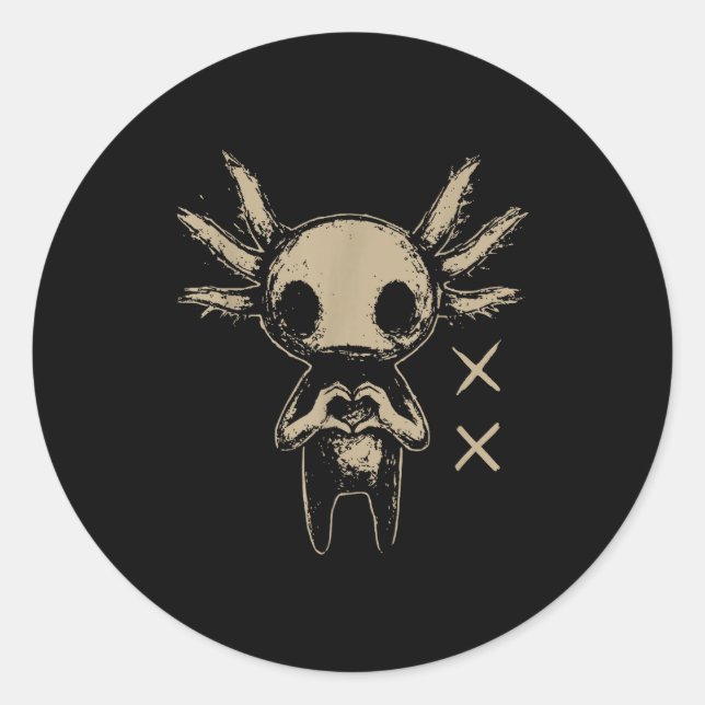 Sticker Rond Axolotl Still Emo Goth  (Devant)