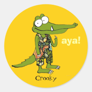 Sticker Rond aya ! Ensemble d'autocollant de "Crooky"
