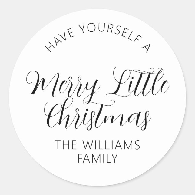 Sticker Rond Ayez Un Joyeux Petit Nom Personnalisé De Noël (Devant)