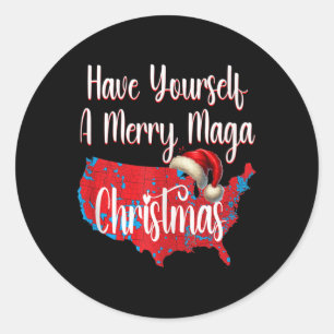 Sticker Rond Ayez-Vous Un Joyeux Noël Maga Noël Noël Noël Noël