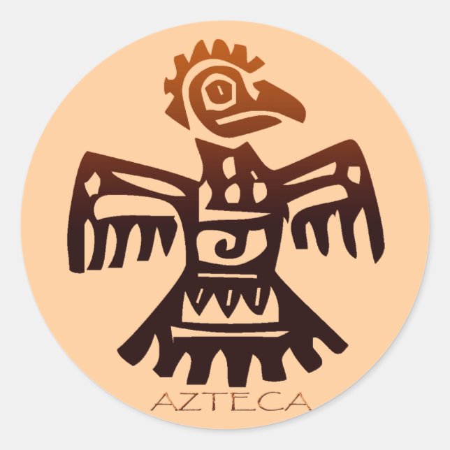 Sticker Rond AZTEC ~ Esprit d'oiseaux (Devant)