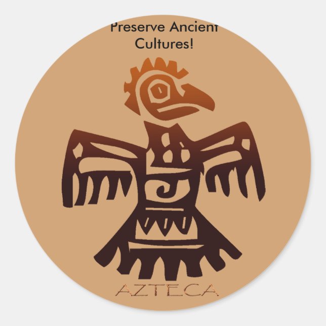 Sticker Rond AZTEC ~ Esprit d'oiseaux (Devant)