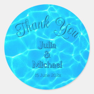 Sticker Rond Azur Turquoise Bleu Réflexion d'eau Minimalisme