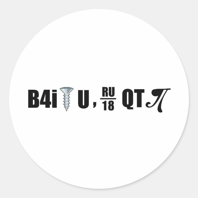 Sticker Rond B4i vis U RU sur 18 QT pi (Devant)