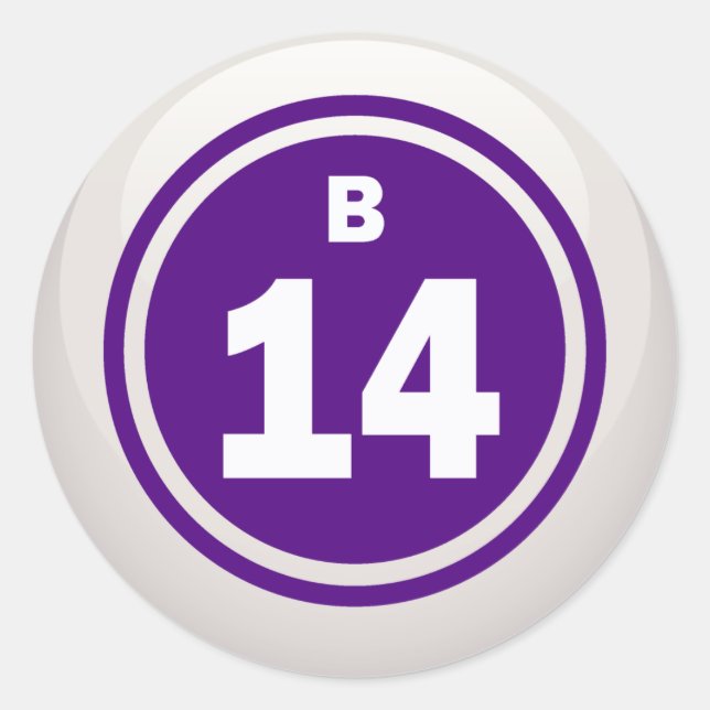 STICKER ROND B-14- BALLE BINGO (Devant)