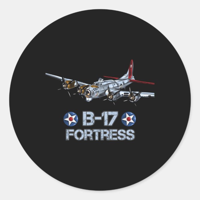 Sticker Rond B-17 Bombe Forteresse Volante (Devant)