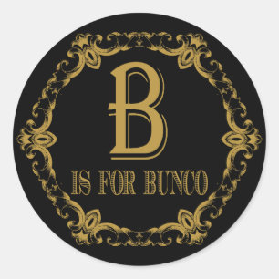 Sticker Rond B élégant et chic est pour Bunco
