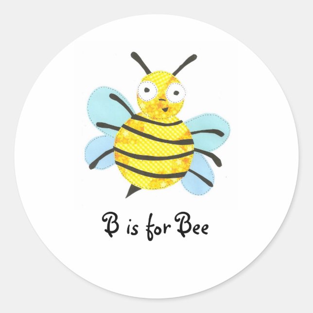 Sticker Rond B est pour Bee (Devant)