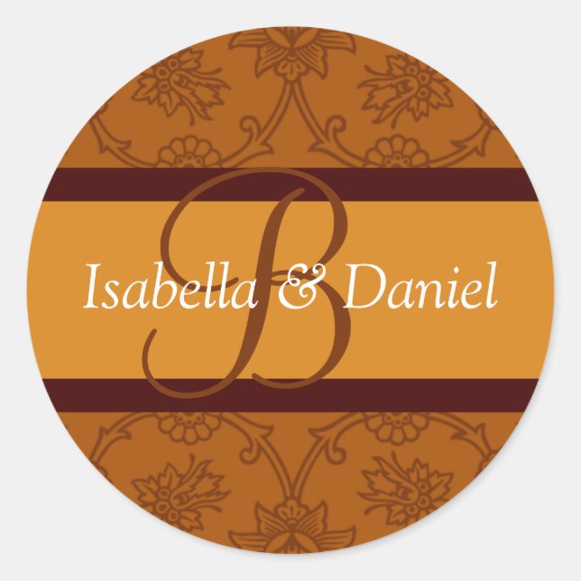 Sticker Rond B Monogrammes Pour Les Phoques D'Enveloppe (Devant)