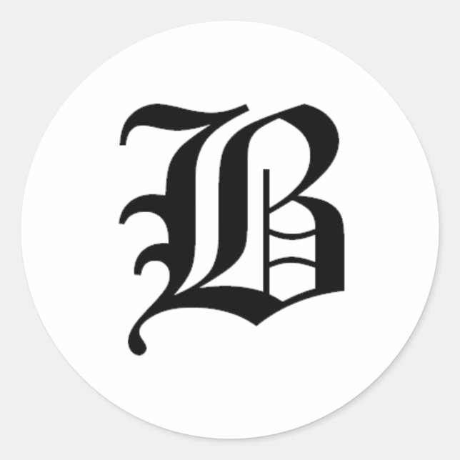 Sticker Rond B-text Ancien anglais (Devant)