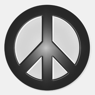 Sticker Rond B&W peace