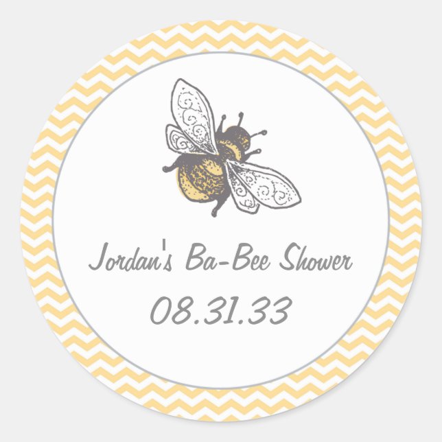 Sticker Rond Ba-Bee Honey Bee Douche (Devant)