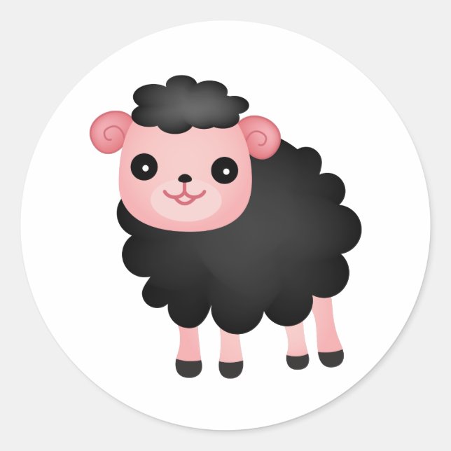 Sticker Rond Baa Baa Black Sheep (Devant)