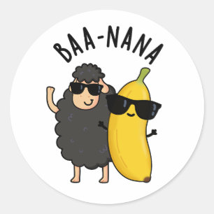 Sticker Rond Baa-nana Funny Banana Puns