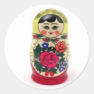 Sticker Rond babushka