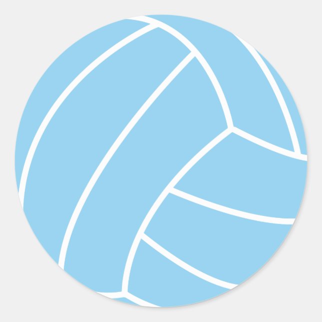 Sticker Rond Baby Blue Volleyball (Devant)