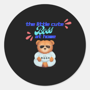 Sticker Rond Baby Boss à la maison - Ours mignon