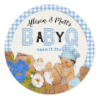 Baby Boy Blue En vichy Wood Floral Baby Q BBQ