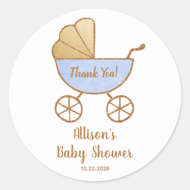 Sticker Rond Baby Boy Douche Porte-Aquarelle Merci (Devant)