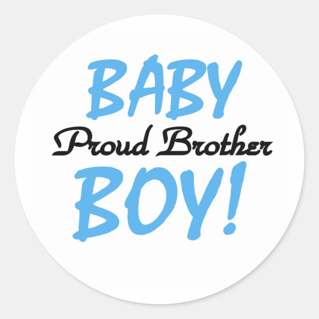 Sticker Rond Baby Boy Fier Frère (Devant)
