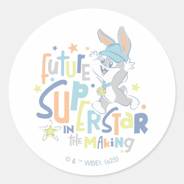 Sticker Rond Baby BUGS BUNNY™ Future Superstar En formation (Devant)