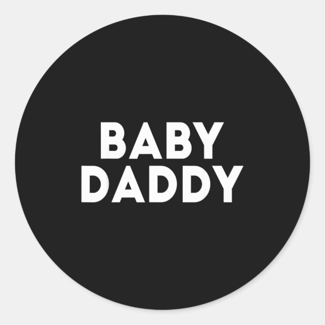 Sticker Rond Baby Daddy Funny New &amp; Expecting Dads Father's (Devant)