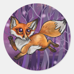 Sticker Rond Baby Fox