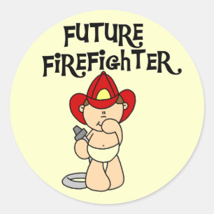 Sticker Rond Baby Future Firefighter Tshirts et cadeaux