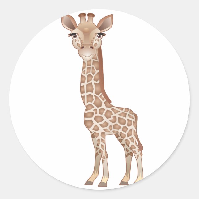 Sticker Rond Baby Giraffe (Devant)