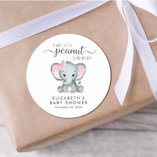 Sticker Rond Baby Girl Douche Eléphant mignon