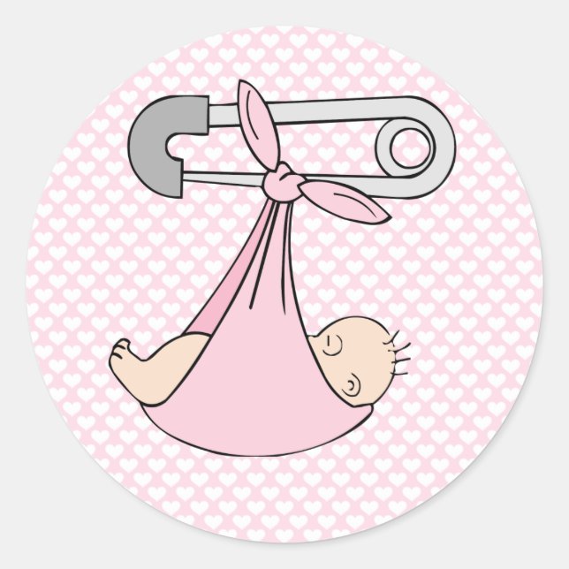 Sticker Rond Baby Girl in Blanket (Devant)
