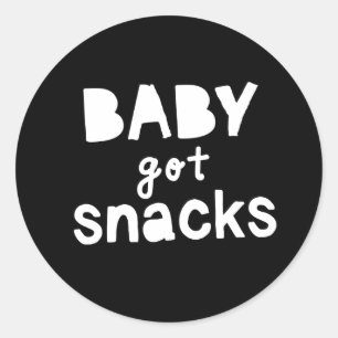 Sticker Rond "Baby got Snacks" Hip hop Thème fête d'anniversair