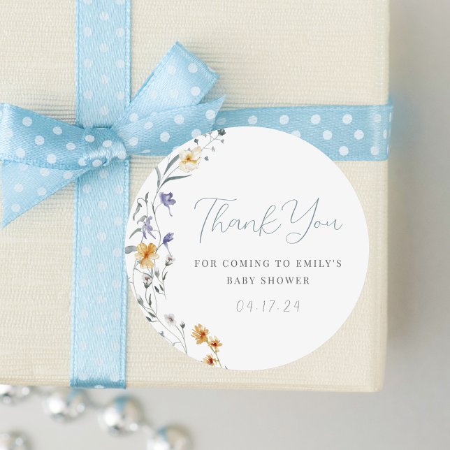 Sticker Rond Baby in Bloom Baby shower Merci (Créateur téléchargé)