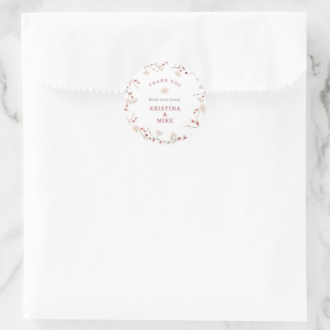 Sticker Rond Baby In Bloom Baby shower Merci Favor (Sac)