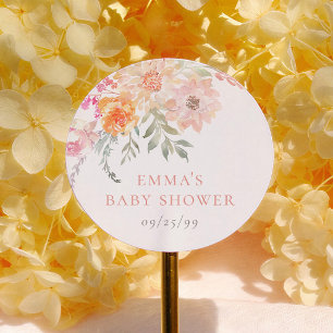 Sticker Rond Baby In Bloom   Fête Florale de Printemps Rose et 