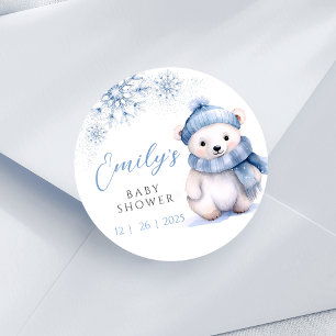 Sticker Rond Baby It’s Cold Outside Ours polaire