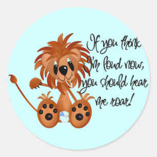 Sticker Rond Baby Lion Entendez-moi les t-shirts et les cadeaux