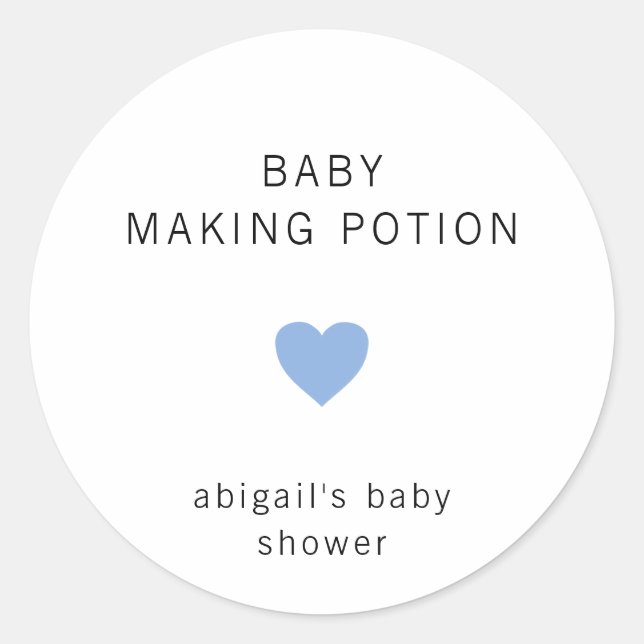Sticker Rond Baby Making Potion Moderne Baby shower Garçon bleu (Devant)