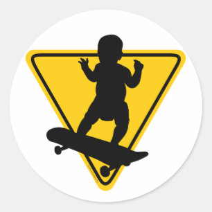 Sticker Rond Baby on (Patinage) Board