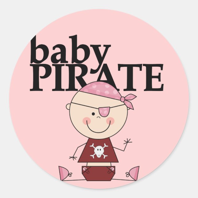 Sticker Rond Baby Pirate - Girls Tshirts et cadeaux (Devant)