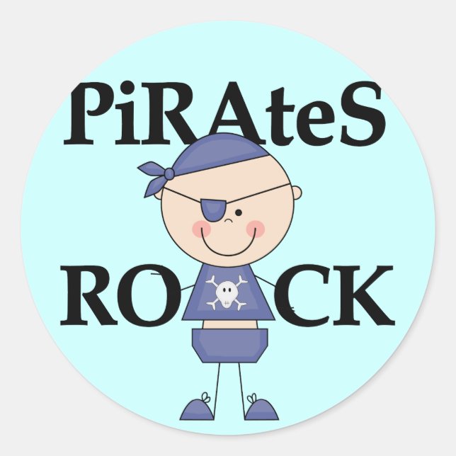 Sticker Rond Baby Pirates Rock Tshirts et cadeaux (Devant)