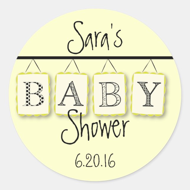 Sticker rond baby shower (Devant)