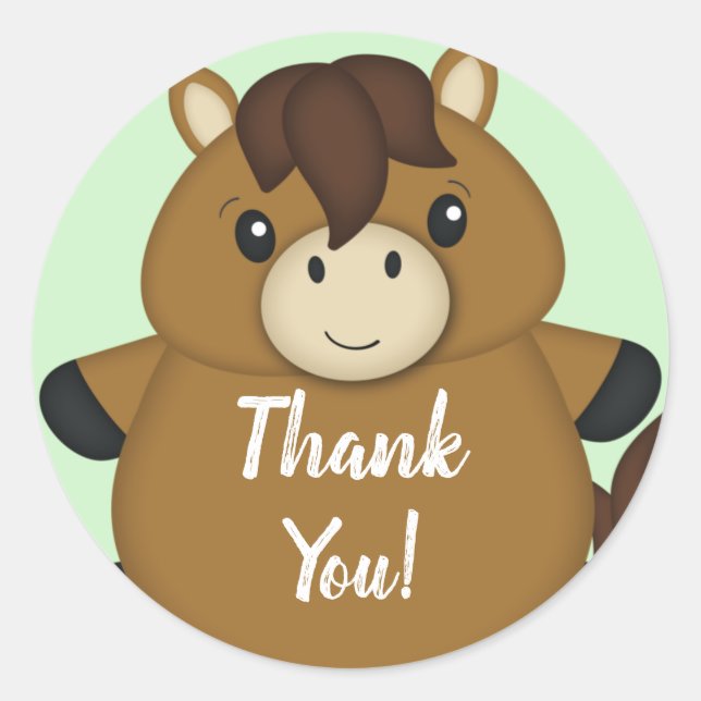 Sticker Rond Baby shower à cheval (Devant)